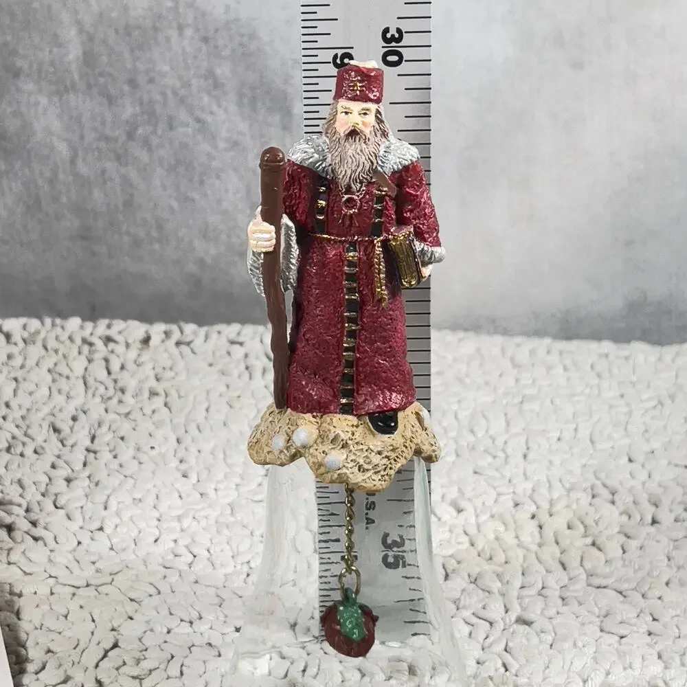 Novelino Christmas Through The Ages Glass Bell Resin Topper 1992 Tzarist Santa